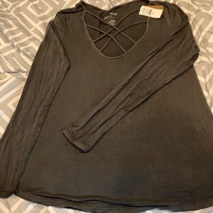 Strappy front long sleeve Tee from American Eagle
